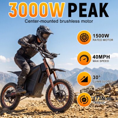 IFAYFAN 3000W Adult Electric Off-Road Motorcycle